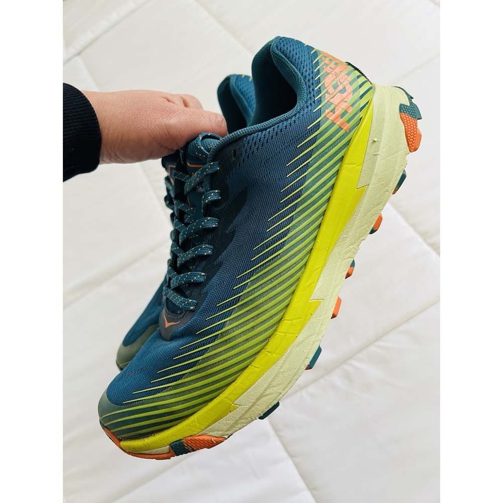 HOKA One One Torrent 2 Mens Running Shoes Sneakers Blue Coral Evening Primrose 9